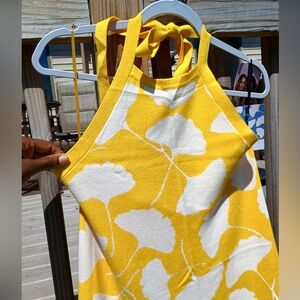 Yellow Halter Sweater Dress